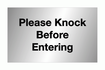 Please Knock Before Entering Aluminium Door Signs