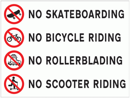 Prohibited Acts Sign for Car Parks