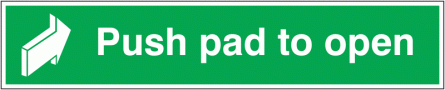 Push Pad To Open & Back Arrow Fire Door Signs