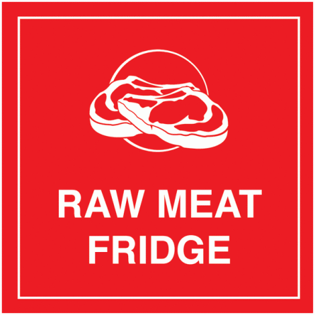 Raw Meat Fridge Sign (With Symbol)