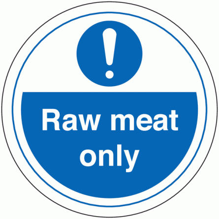 Raw Meat Only Sign (With Symbol)