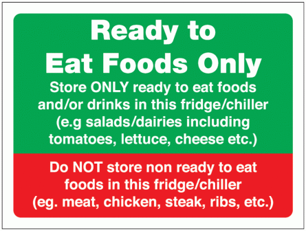 Ready To Eat Foods Only Sign