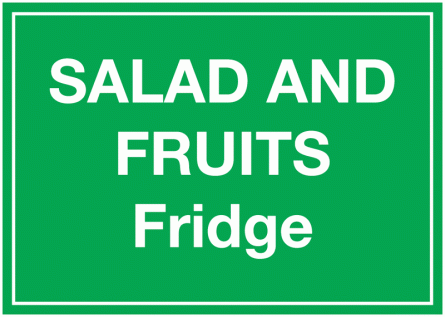 Salad And Fruits Fridge Sign