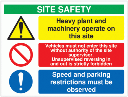 Site Safety Signs - Heavy Plant and Machinery Operate
