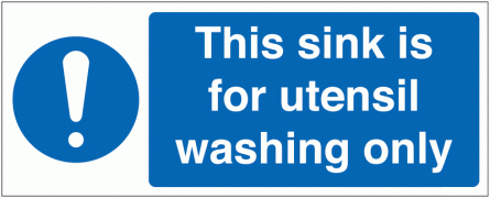 This Sink Is For Utensil Washing Only Sign