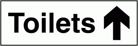 Toilets Up Arrow Washroom Signs 100 x 300 mm - Single