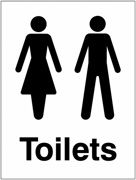 Unisex Washroom White/Black Sign 200 x 150 mm - Single