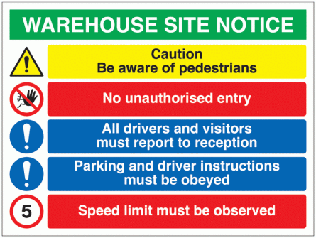 Warehouse Site Notice - 5 MPH Speed Limit Sign