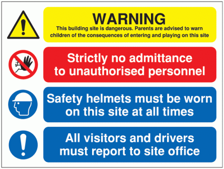 Warning This Site is Dangerous Multi-Message Signs