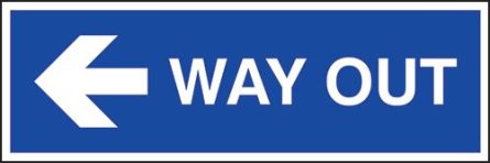 Way Out (Arrow Left) Sign