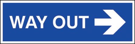 Way Out (Arrow Right) Sign