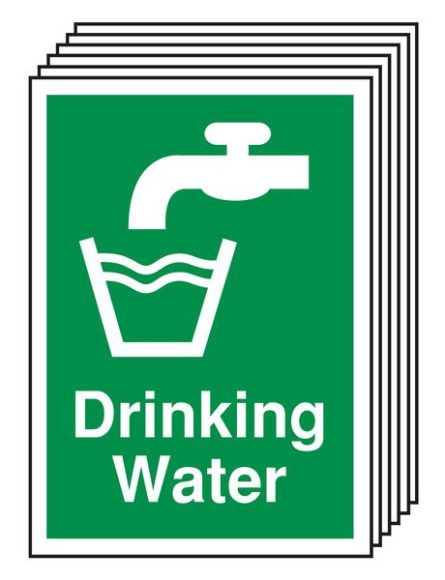 6-Pack Drinking Water Signs