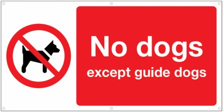 Banner Signs - No Dogs Except Guide Dogs
