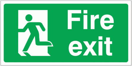Banner Signs - Fire Exit Running Man Left