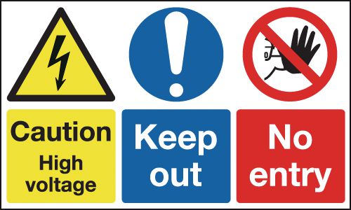Caution High Voltage/Keep Out/No Entry Sign