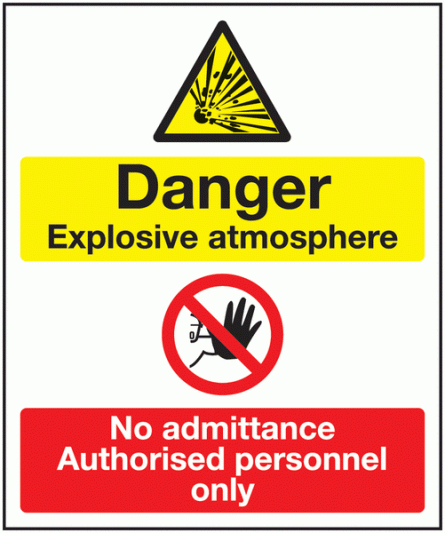 Danger Explosive Atmosphere/No Admittance Signs