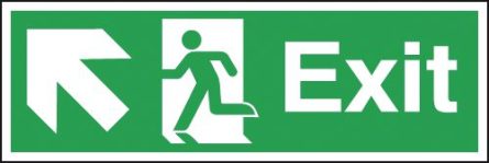 Exit Running Man Left Diagonal Arrow Up