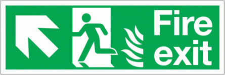 HTM65 NHS Signs Running Man/Arrow Diagonal Left Up