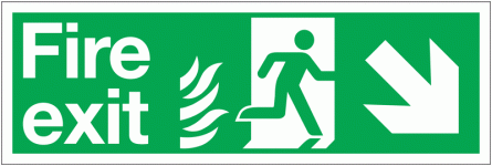 HTM65 NHS Signs Running Man/Arrow Diagonal Right Down