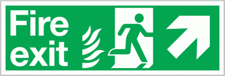 HTM65 NHS Signs Running Man/Arrow Diagonal Right Up