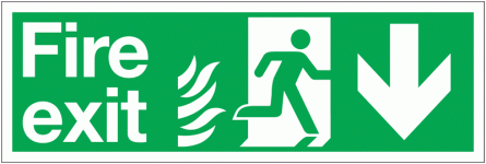 HTM65 NHS Signs Running Man/Arrow Down