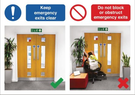 Keep Emergency Exits Clear Do & Don't Visual Signs