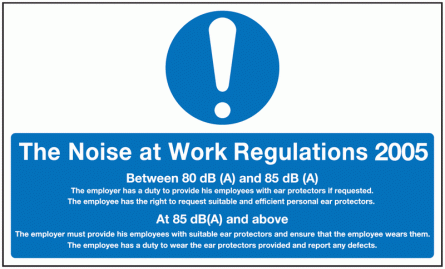 The Noise At Work Regulations 2005 Detail Signs