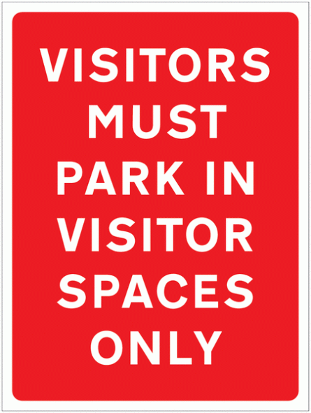 Visitors Must Park in Visitor Spaces Only Sign
