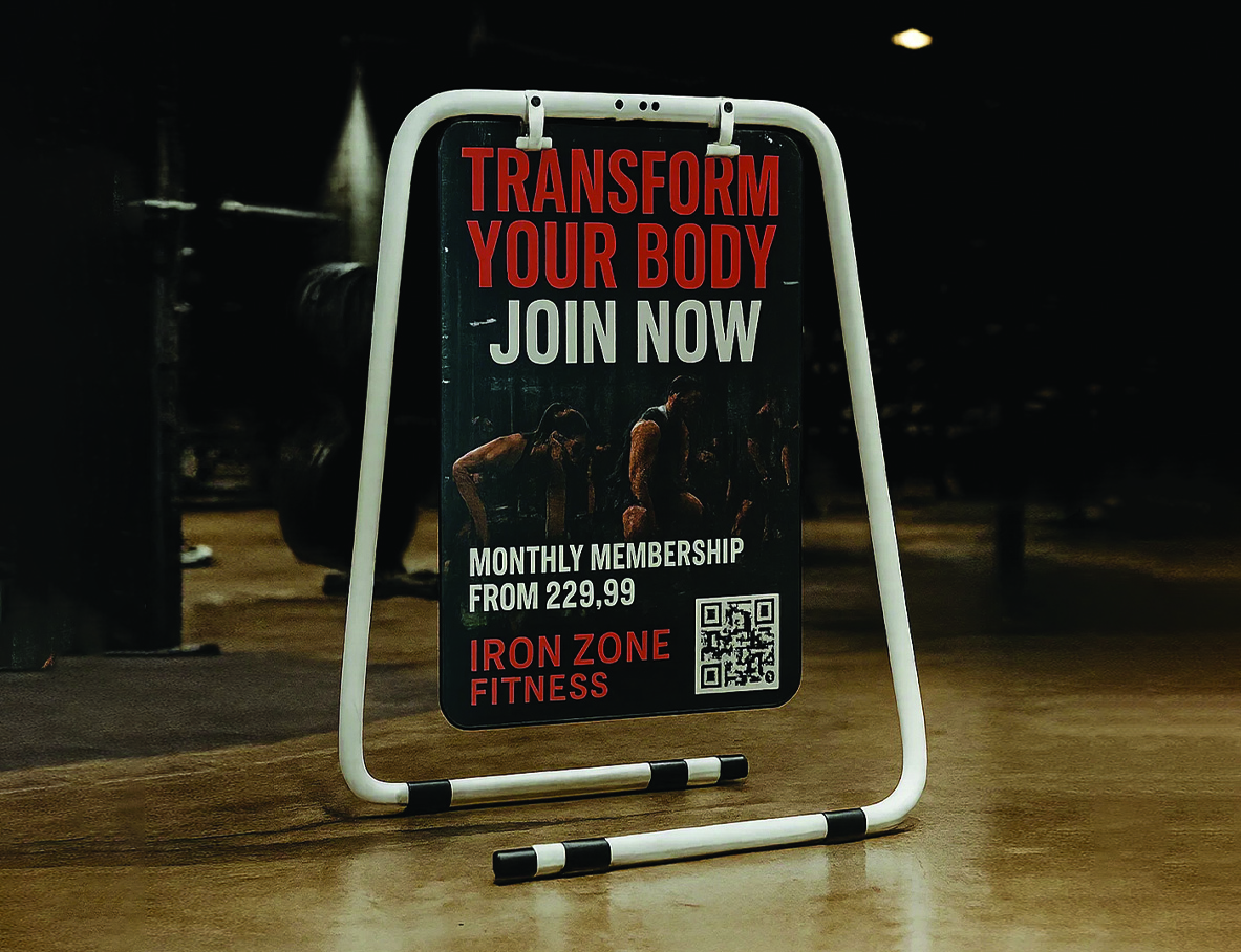 A1 Iron Pavement Swing Sign Printed With Graphics