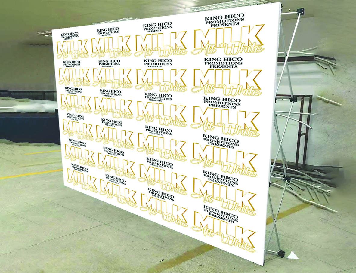 3m x 4m Straight Pop Up Exhibition Backdrop Stand With Printed Fabric Graphics