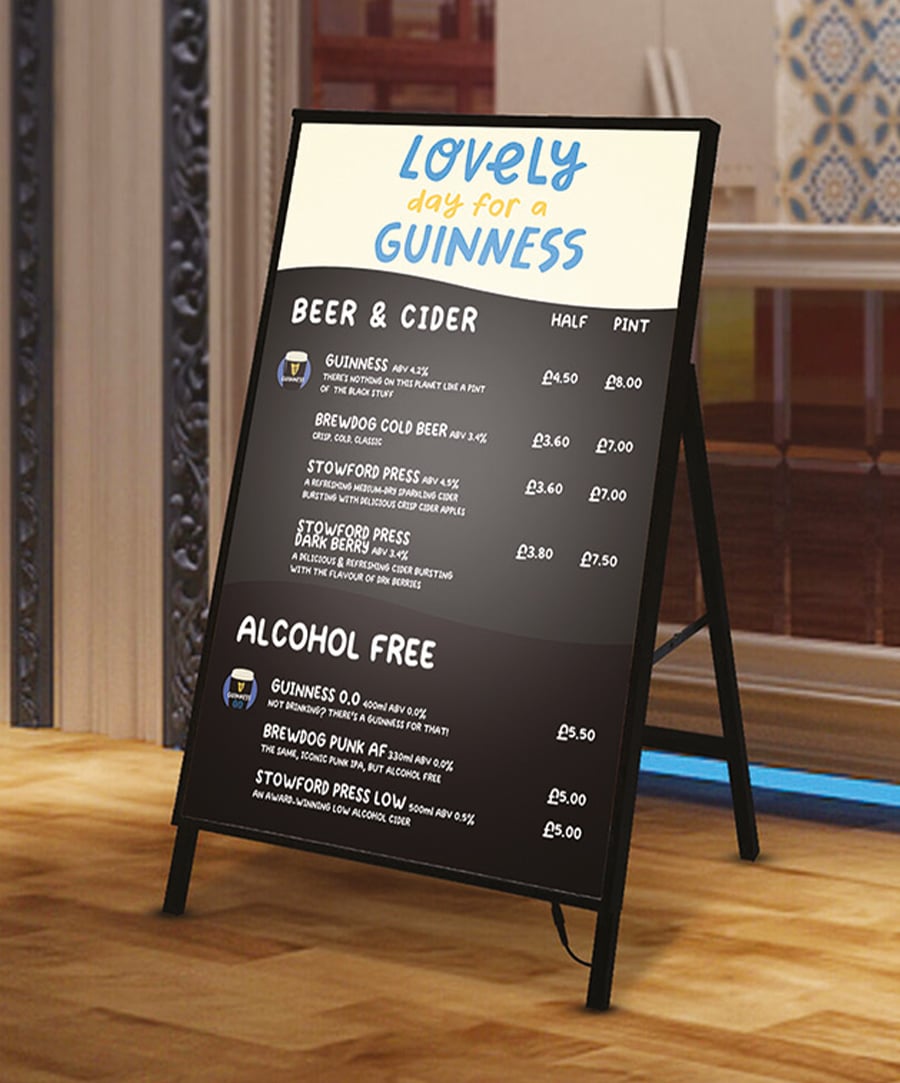 LED A Frame Sandwich Board Forecourt Pavement Sign Board