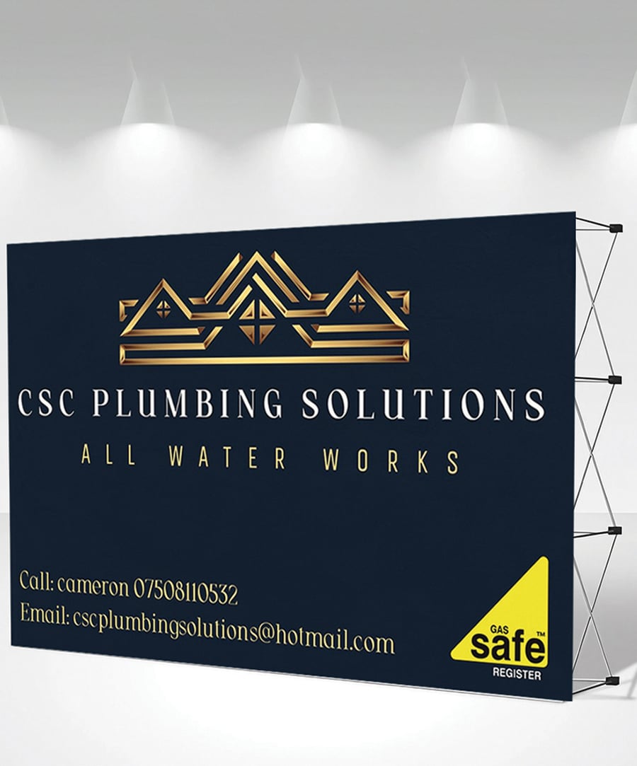 3m x 4m Straight Pop Up Exhibition Backdrop Stand With Printed Fabric Graphics