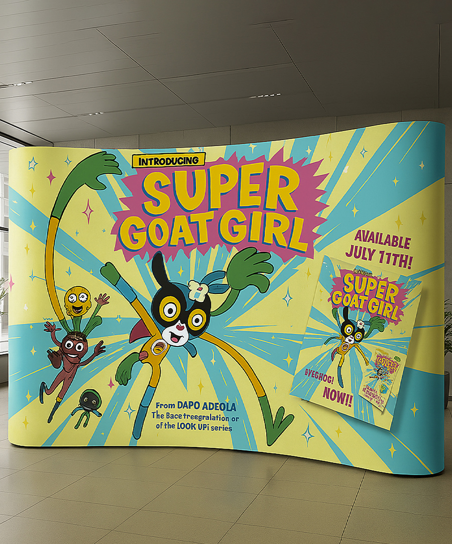 3m x 4m Curved Pop Up Exhibition Backdrop Stand With Printed Magnetic Graphics