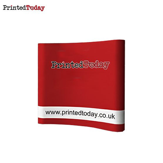 3m x 3m Curved Pop Up Exhibition Backdrop Stand With Printed Magnetic Graphics