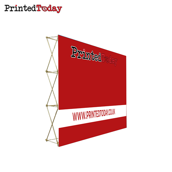 3m x 3m Straight Pop Up Exhibition Backdrop Stand With Printed Fabric Graphics