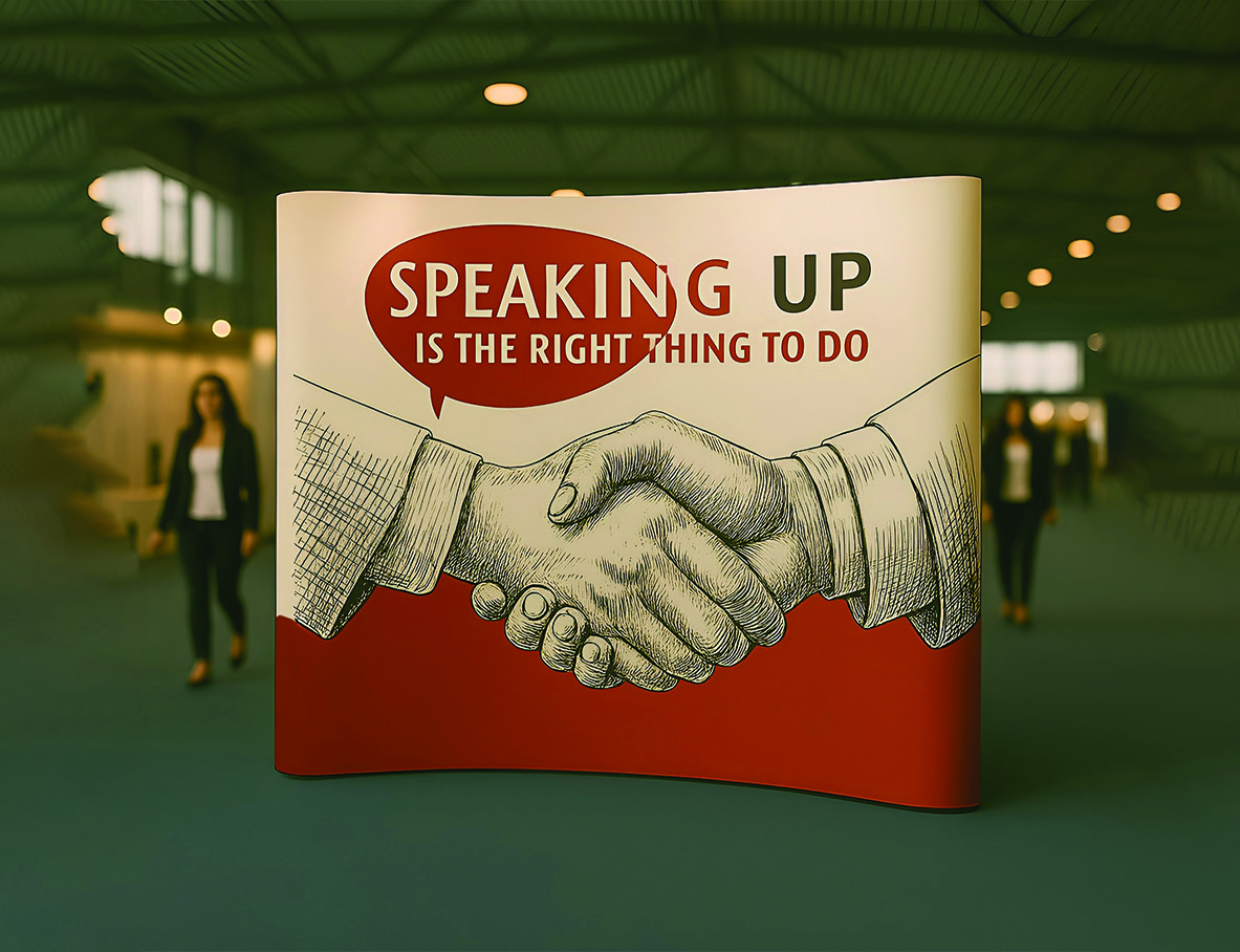 Curved Pop Up Exhibition Backdrop Stand With Printed Magnetic Graphics