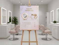 Presentation Stand With Printed Sign