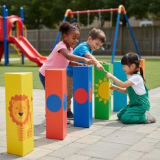 Kindergarten Outdoor Play Area Bollard Covers Printing