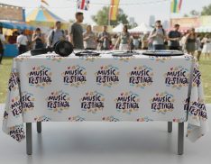 Step and Repeat Custom Printed Tablecloths & Table Covers
