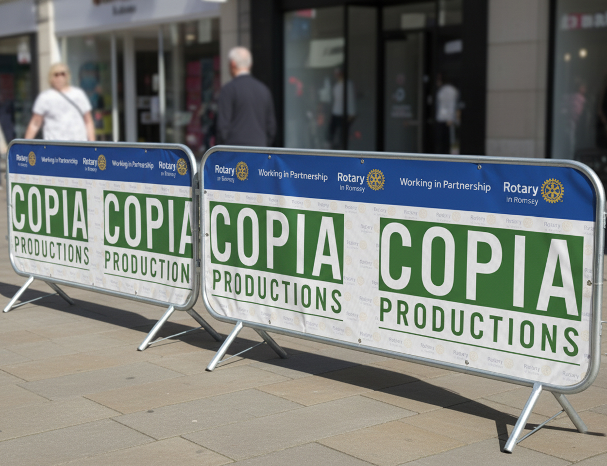 Fabric 2.5m Crowd Barrier Covers & Banners