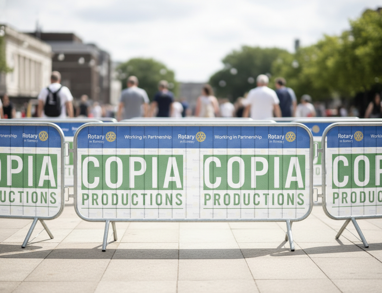 Mesh 2.3m Crowd Barrier Covers & Banners