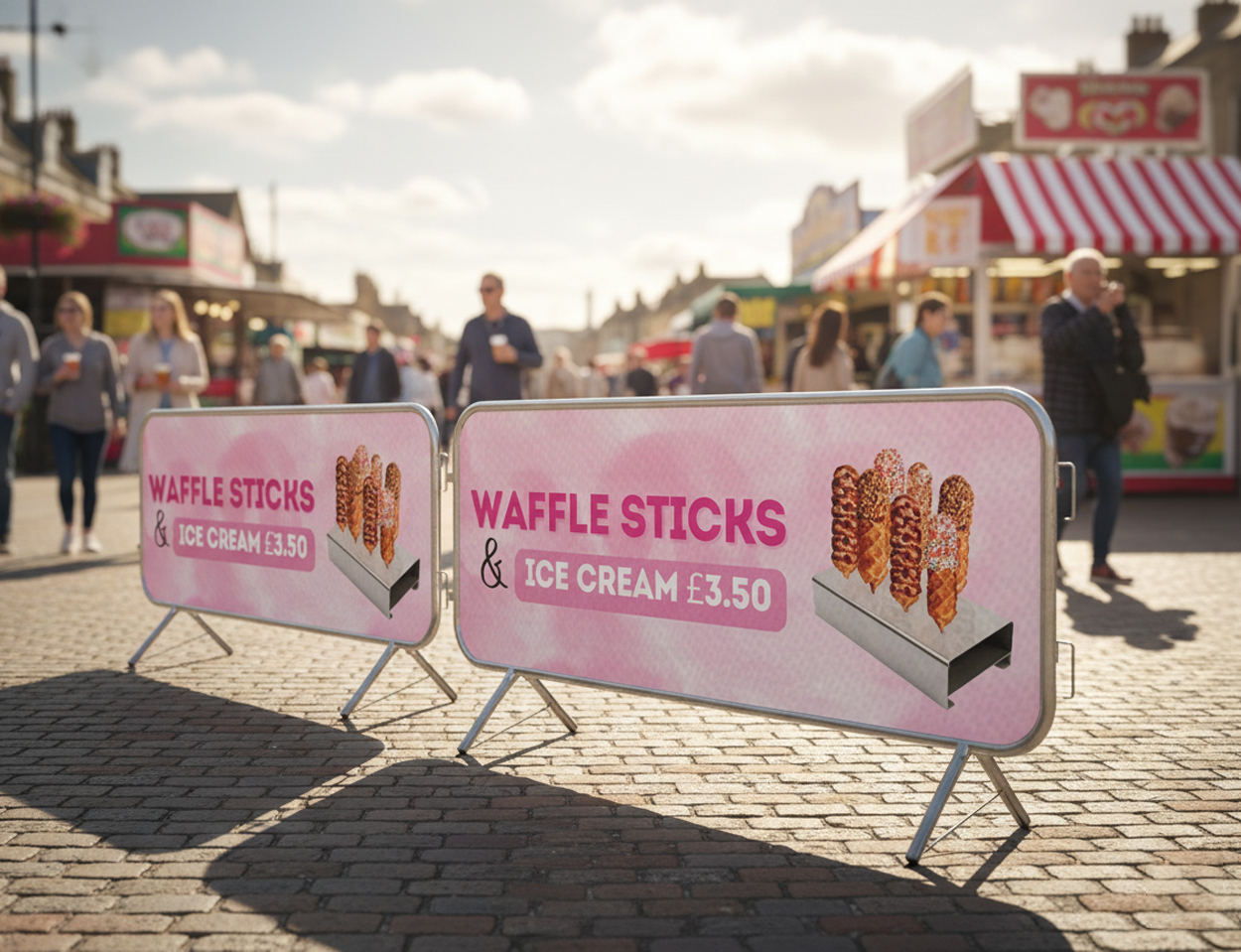 Fabric 2.3m Crowd Barrier Covers & Banners