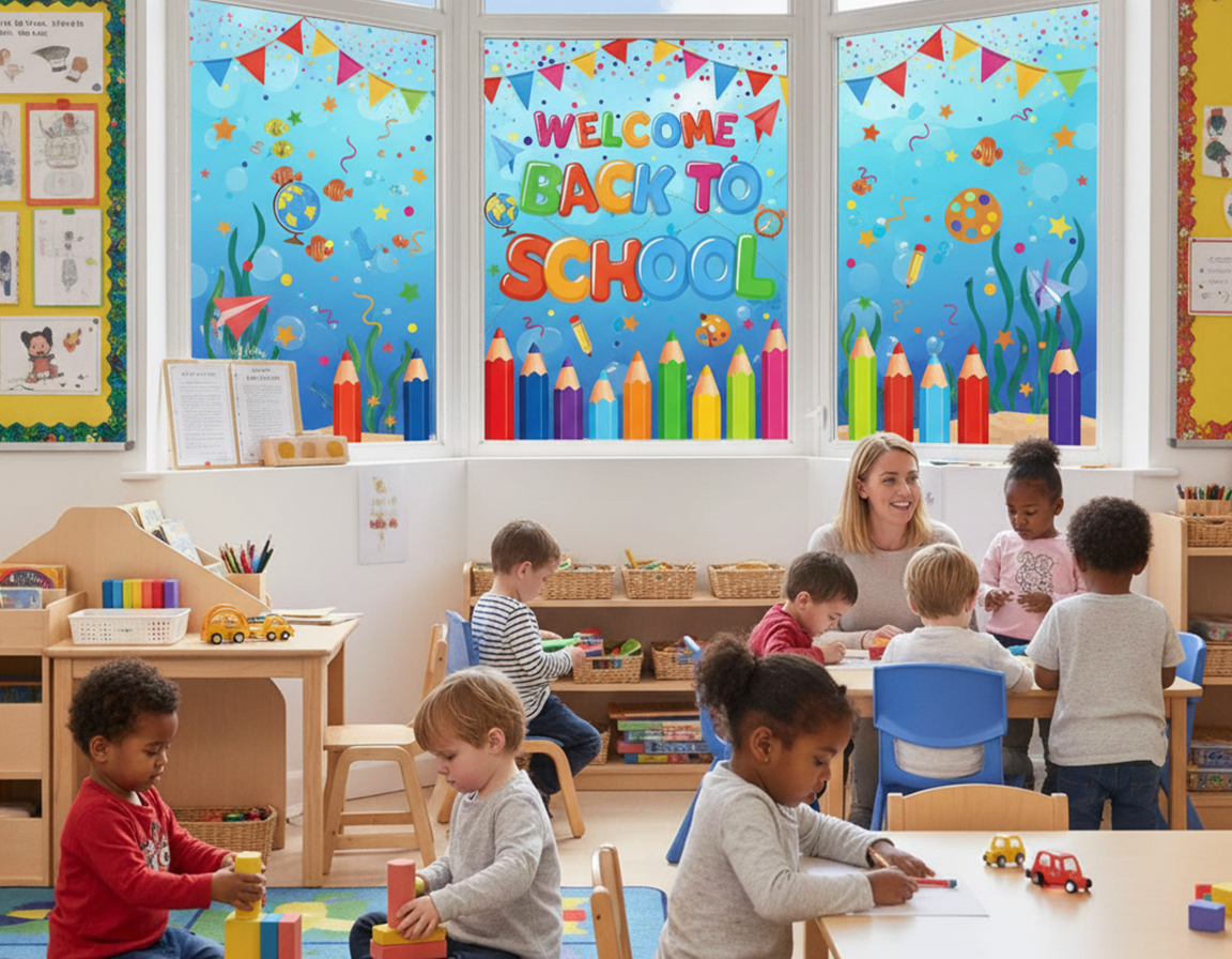 Window Graphics Educational Nursery Classroom Window Graphics - Printed Today