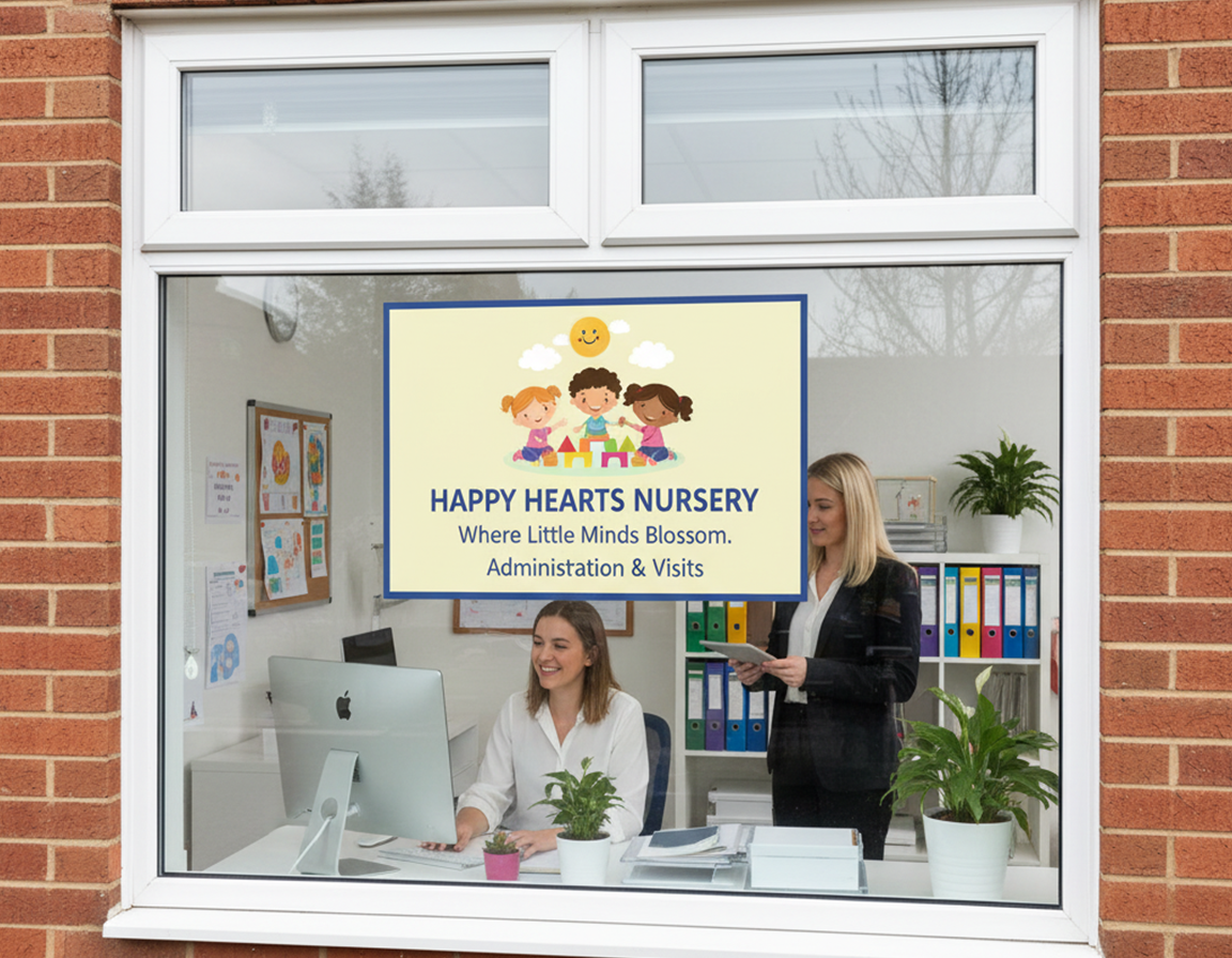 Nursery Staff & Administration Window Graphics Printing - Printed Today