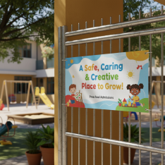 Kindergarten Promotional Mesh Banner Printing