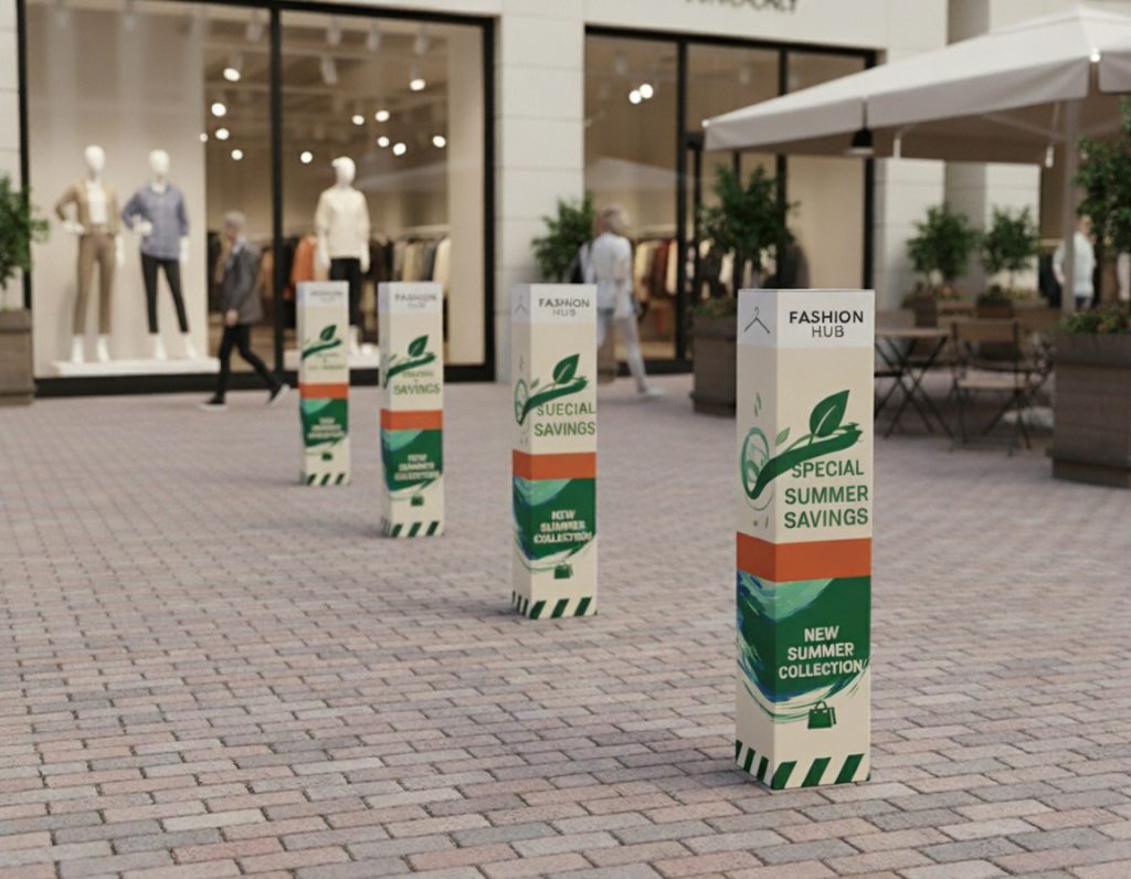 Retail Park Bollard Covers Printed TodayPrinted Today Retail Park Bollard Covers Printed TodayPrinted Today