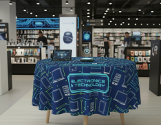 Round Custom Printed Tablecloths & Table Covers