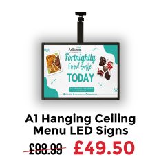 A1 Hanging Ceiling Menu LED Sign