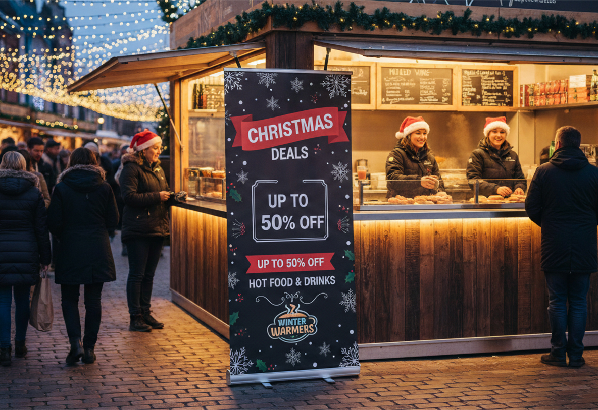 Food Stall Christmas Banner Stands