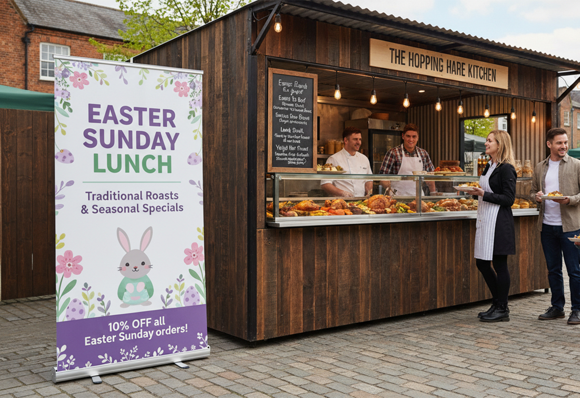 Food Stall Easter Banner Stands
